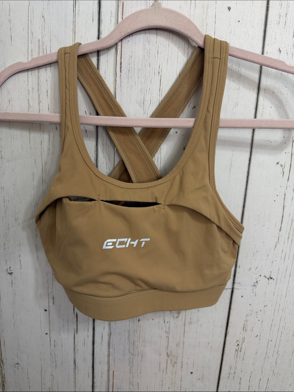 ECHT Crossback Sports Bra in Camel Tan